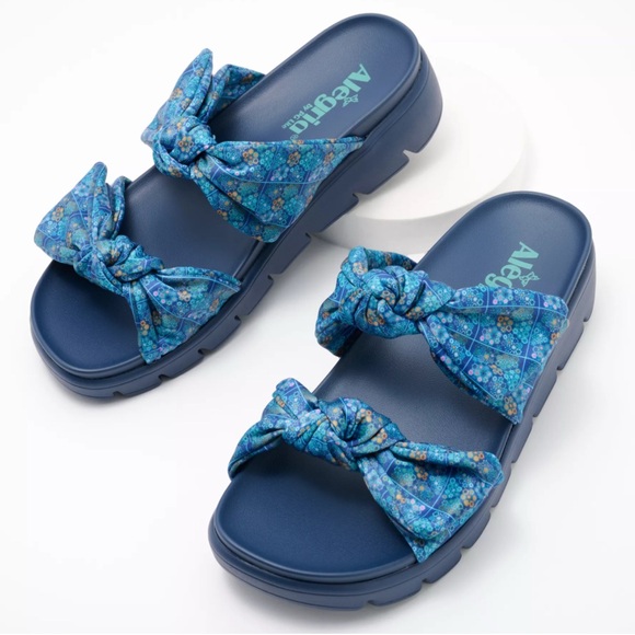 NEW Alegria Dream Fit “Sage” Slide Sandal in RosesBlueQuilt Sz EU 36 - Picture 1 of 13